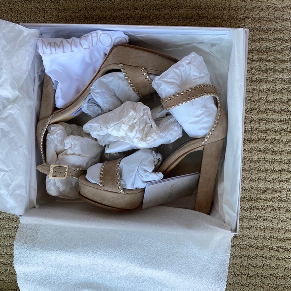 NWT Jimmy Choo Holly Suede Whipstitched Sandal - Picture 9 of 9